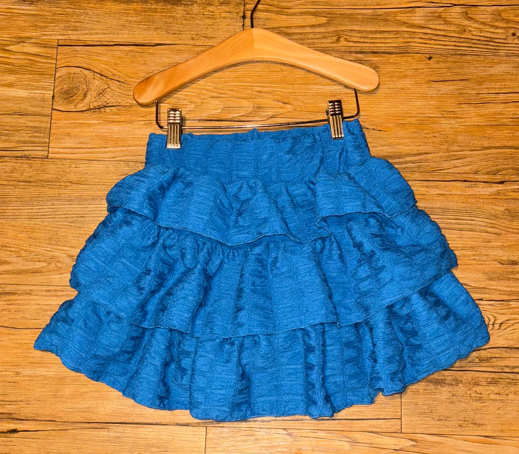 Aqua Blue Crushed Skort