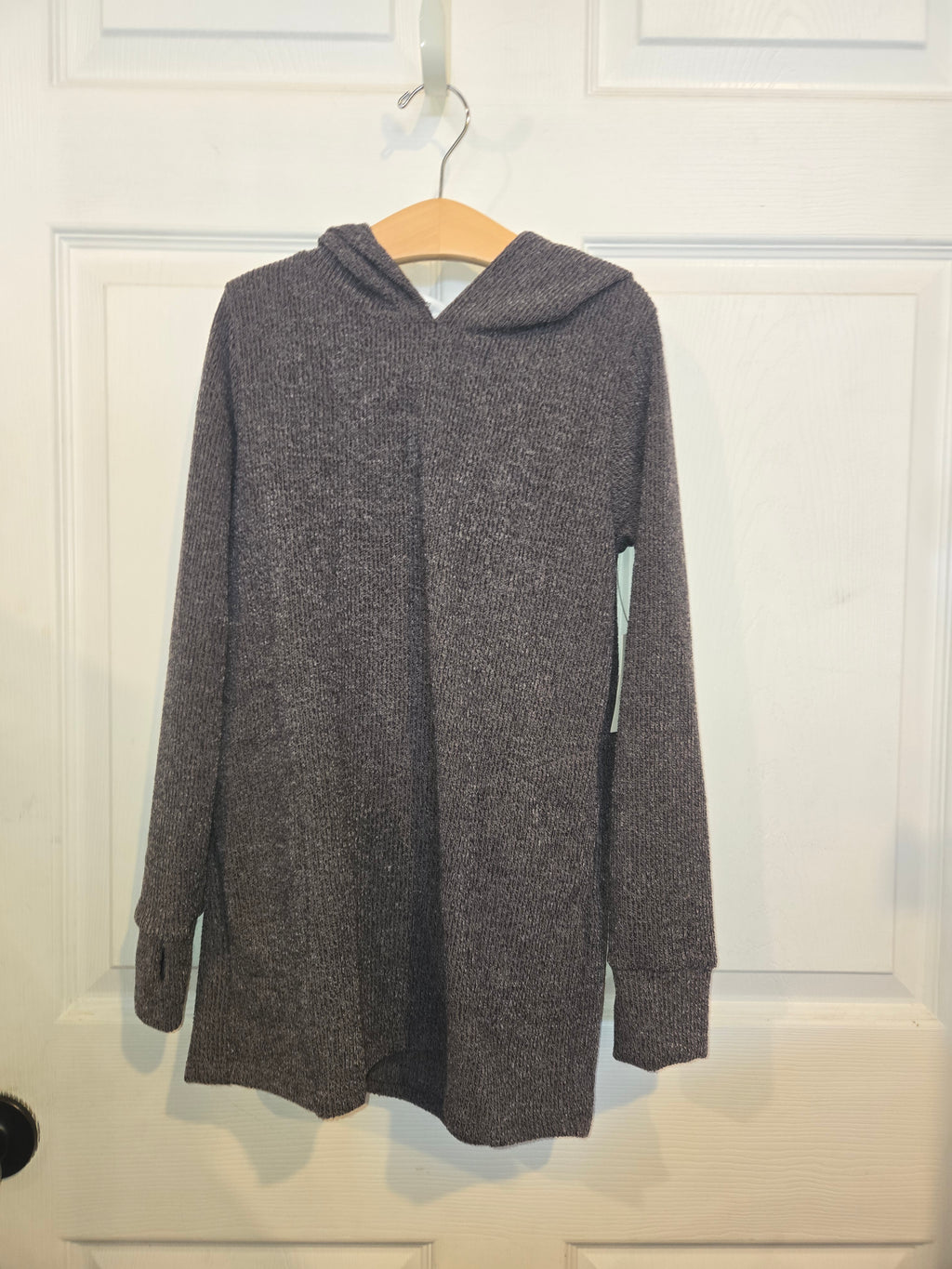 Grey Rib Sweater LS Dress