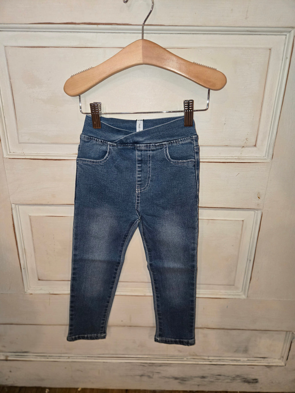 Criss Cross Waist Skinny Jeans