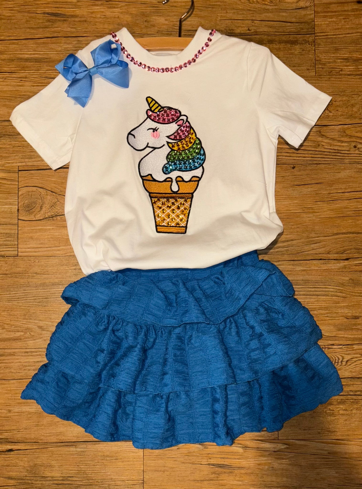Aqua Blue Crushed Skort