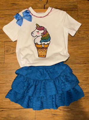 Aqua Blue Crushed Skort