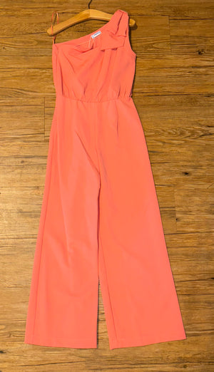 Coral Crepe Romper