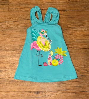 Mayoral Teal Flamingo Dress