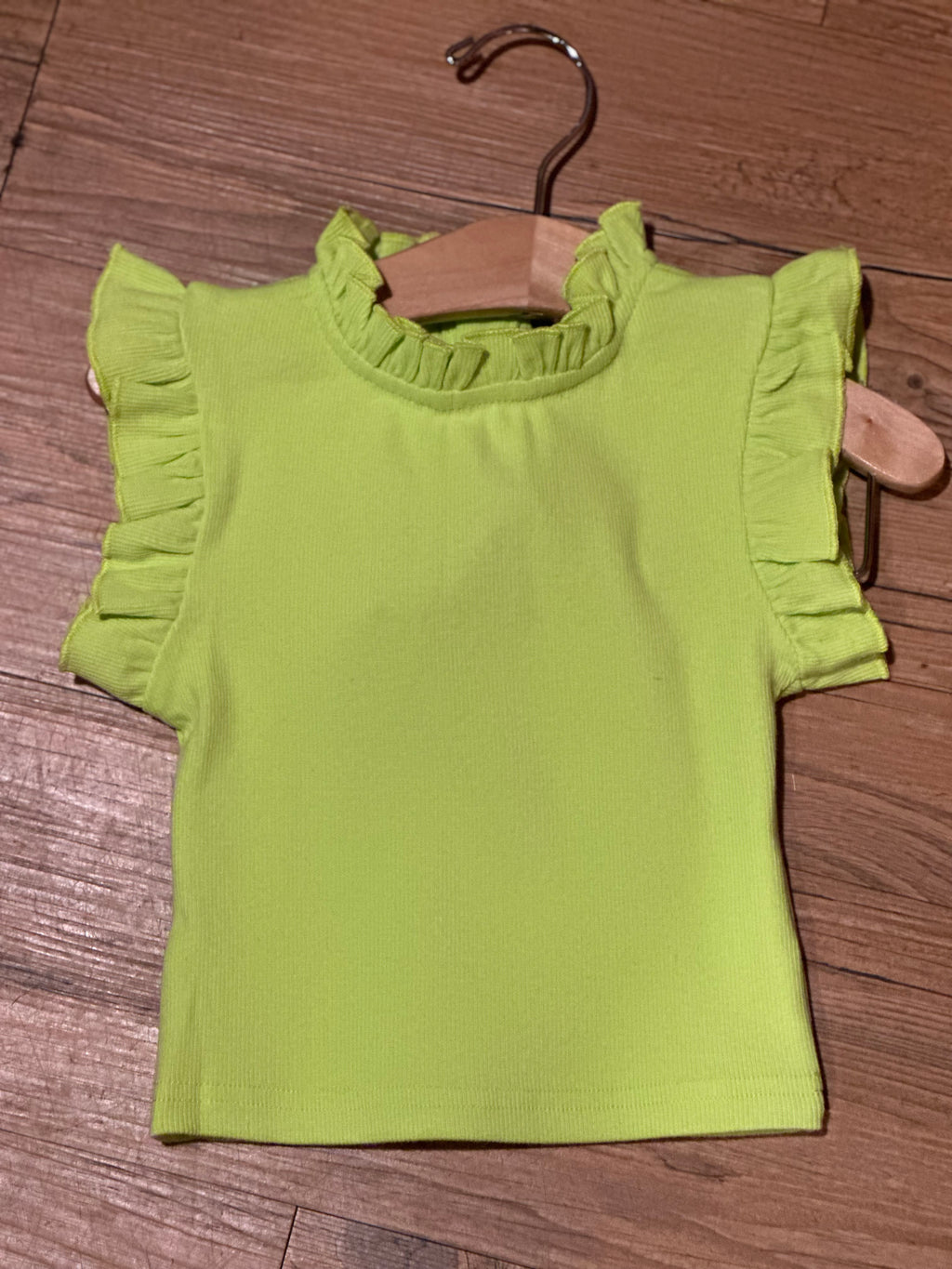 Neon Green Ruffle Tank Top