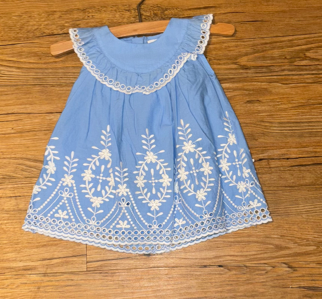 Mayoral Blue Eyelet Dress