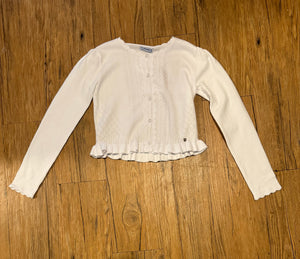 Mayoral White Knit Cardigan