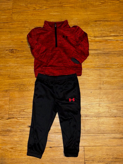 UA 621 Red 1/4 Zip Set