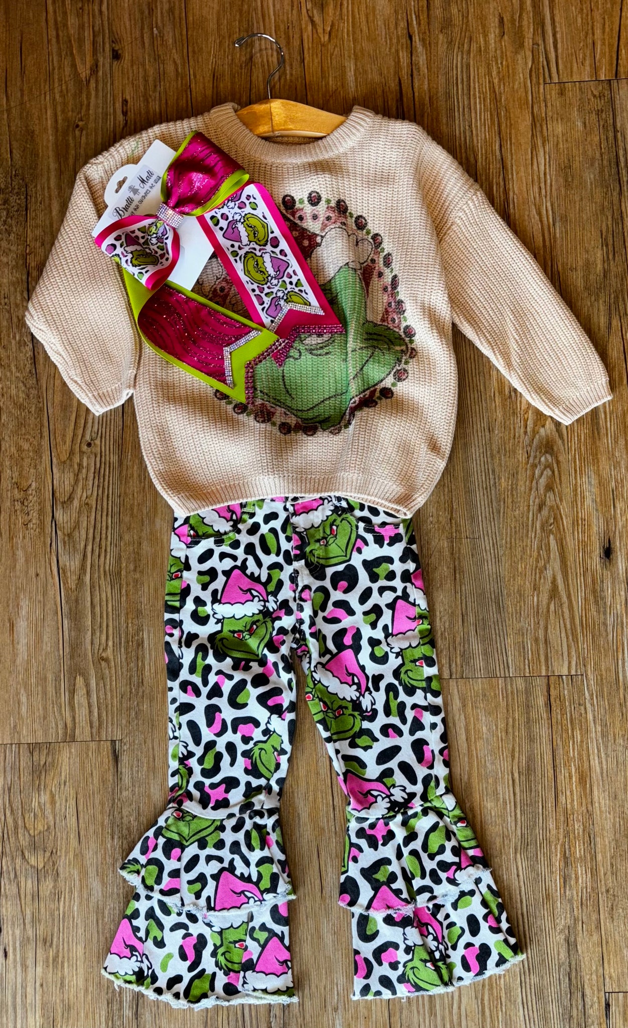 Cheetah Grinch Bell Bottoms