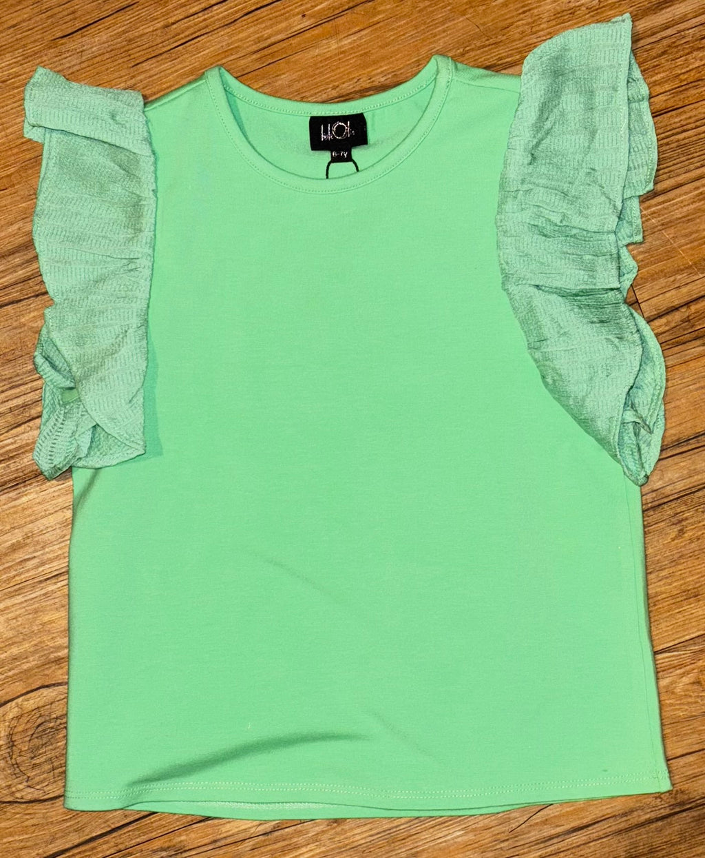Green Ruffle Top