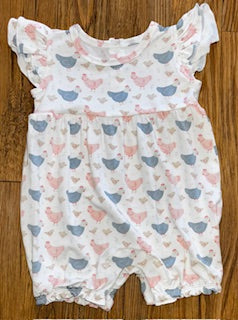 Happy Hens Ruffle Romper