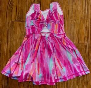 Spring Tie Dye Open Back Dress