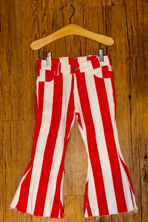 Red Stripe Denim Bells