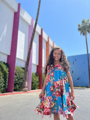 Palm Springs Turquoise Floral Dress