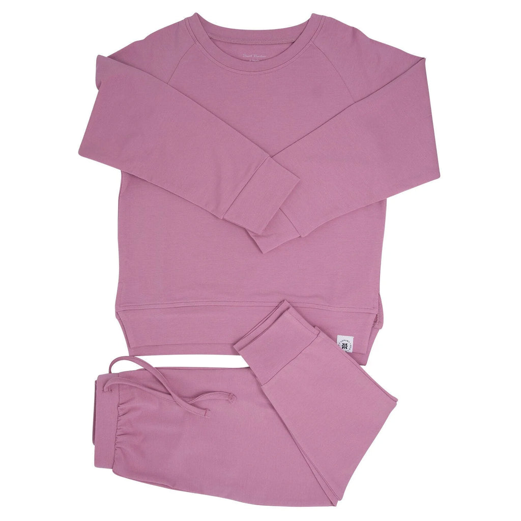 Crew neck Jogger Set: Lotus Pink French Terry