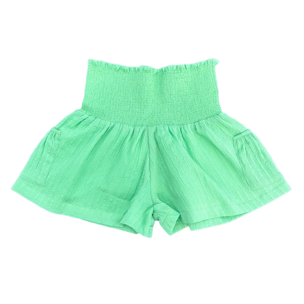 Green Ruffle Shorts