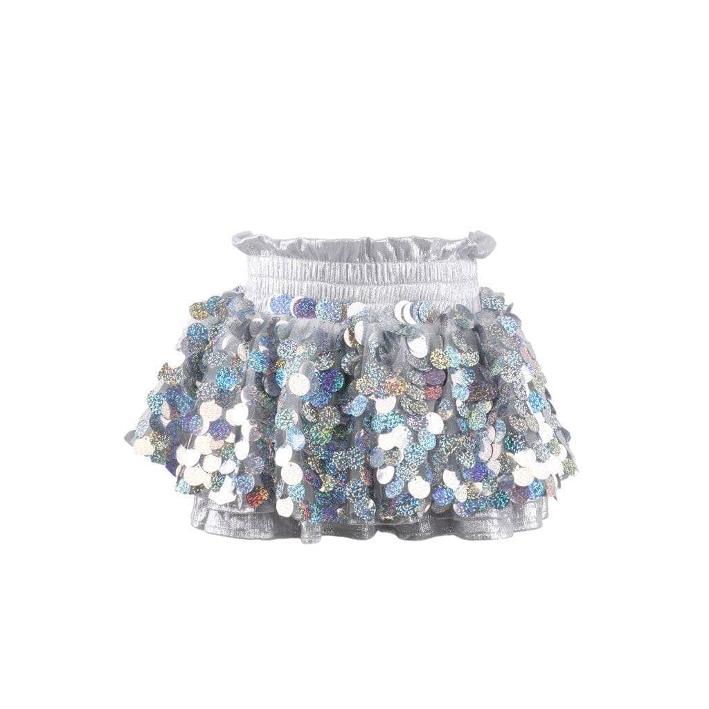Silver Metallic Skort