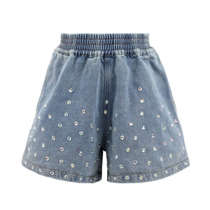 Rocker Crystal Denim Shorts