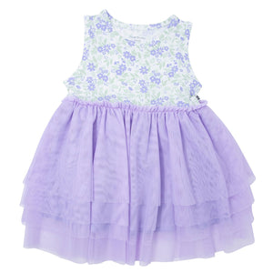 Vintage Purple Flower Tutu Dress