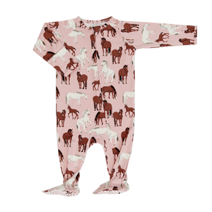 Zipper Footie-Wild Horses
